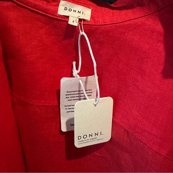 DONNI. LINEN RELAXED SHIRT TOMATO - Picture 5 of 5